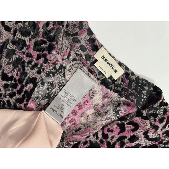 Zadig&Voltaire Rogers Velvet Devore Mini Dress in Leopard - Picture 4 of 5